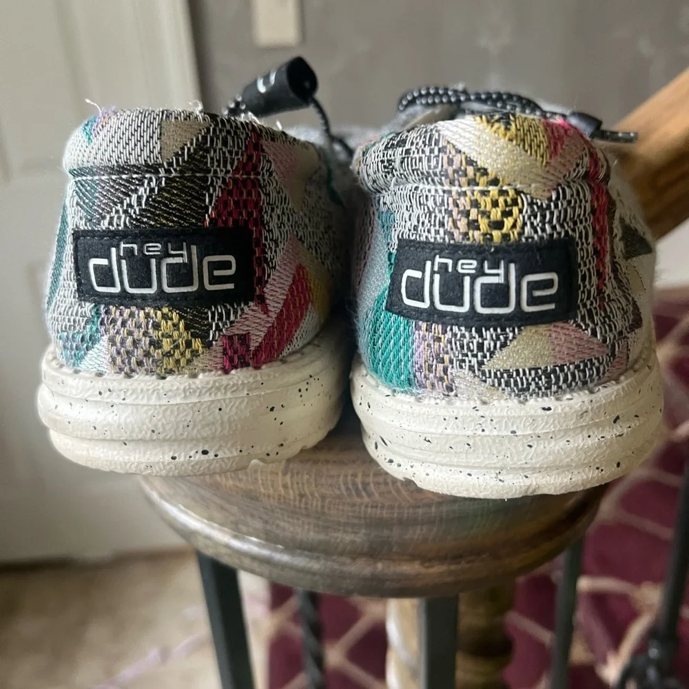 Hey Dude mens Wally Funk Etno Grey shoes very good condition.